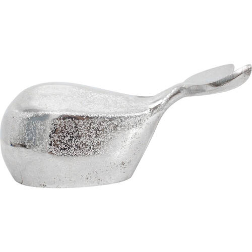 LVD Medium Metal Nautical Moby Whale Home Decoration 16x5.5cm Silver