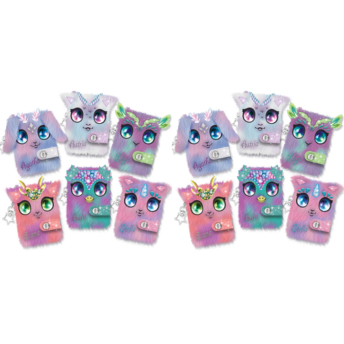 2PK Nebulous Stars Fuzzy Mini Notebook Stationery - Assorted 7y+