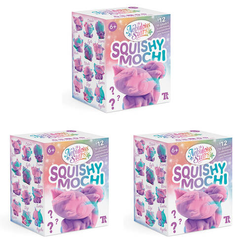 3PK Nebulous Stars Squishy Mochi Toy Blind Box 3.5x18cm - Assorted 6y+