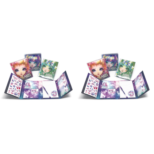 2PK Nebulous Stars Mini Note Set Notepad/Stickers Gel Pen - Assorted