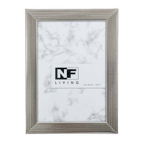 NF Living ChromeCrest Photo Frames 5x7 Modern Design Metal Photo Frame Silver