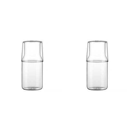 2PK NF Living Clear Top Cup Carafe 550ml Matching 18x9cm Minimalist
