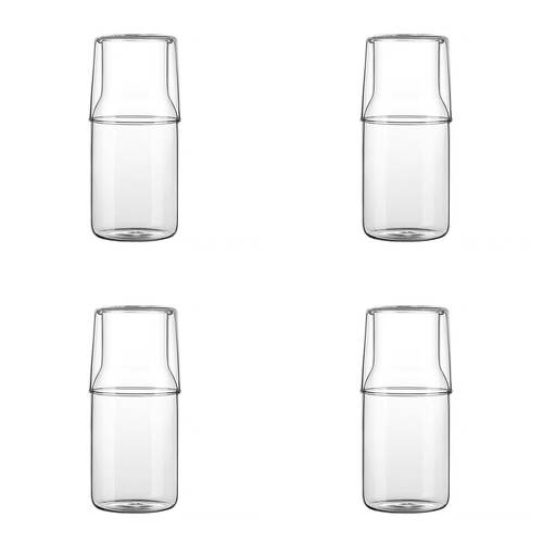 4PK NF Living Clear Top Cup Carafe 550ml Matching 18x9cm Minimalist