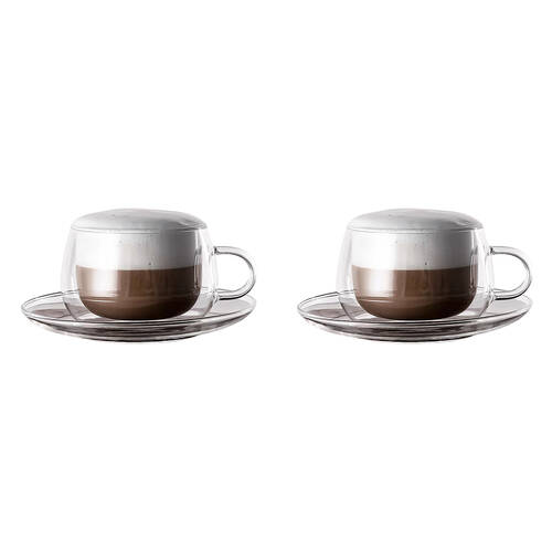 2x 2pc NF Living Serving Clear Cup 150ml Solid Double-Walled