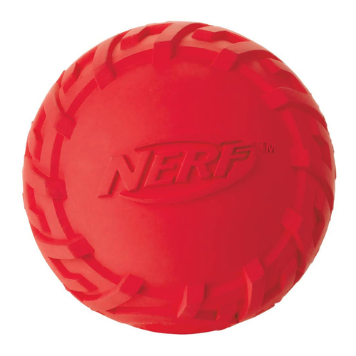 Nerf Dog Rubber Squeaker Toy Ball Red