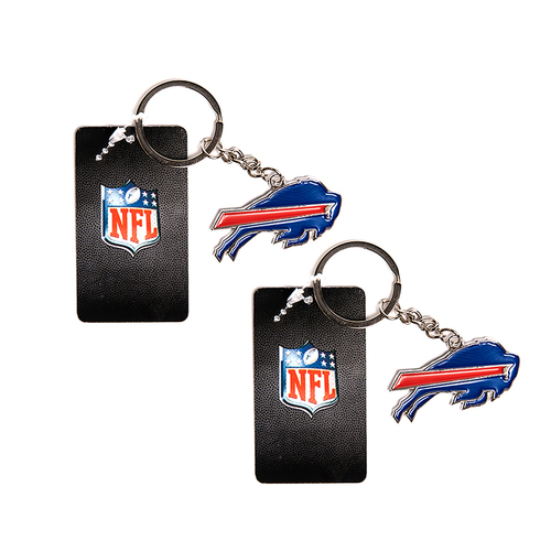 2PK NFL Buffalo Bills 4cm Steel Hanging Keyring Accessory