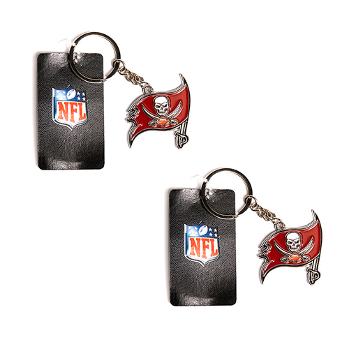 2PK NFL Tampa Bay Buccaneers 4cm Steel Hanging Keyring Accessory