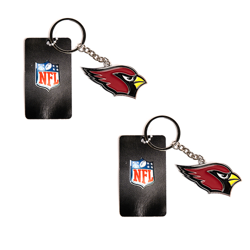 2PK NFL Arizona Cardinals 4cm Steel Hanging Keyring Accessory