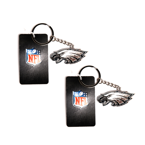 2PK NFL Philadelphia Eagles 4cm Steel Hanging Keyring Accessory