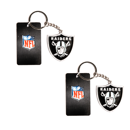 2PK NFL Las Vegas Raiders 4cm Steel Hanging Keyring Accessory