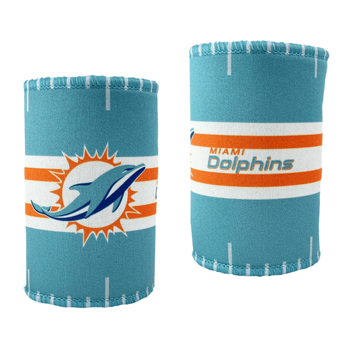 2PK NFL Miami Dolphins 11.5cm Stubby Can/Bottle Beverage Holder