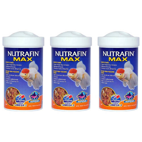 3PK Nutrafin Max Goldfish Flakes 77g