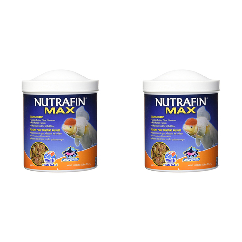 2PK Nutrafin Max Aquarium Mulit Nutrient Goldfish Flakes 215g