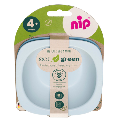 2pc Nip Baby Eat Green Feeding Bowl Blue 4m+