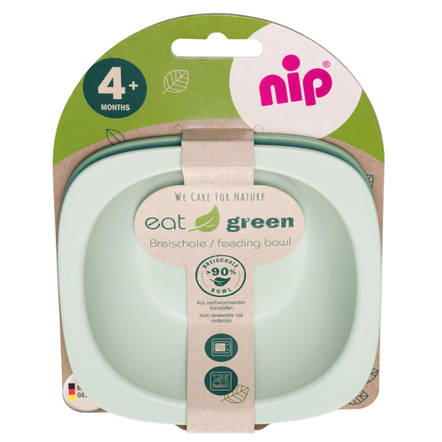 2pc Nip Baby Eat Green Feeding Bowl Green 4m+