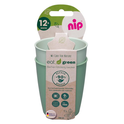 2pc Nip Baby Eat Green Drink Cup Green 12m+