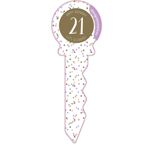 Large 21st Birthday Key Confetti Novelty Birthday Party Statue Decor