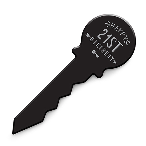 Large 21st Birthday Key Black Novelty Celebration Signing Gift Set