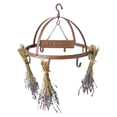 Esschert Design Herb & Flower Drying Rack w/ Hanging Sign Garden Outdoor 37.8cm