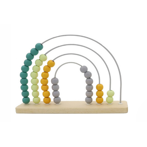 Kaper Kidz Calm & Breezy Rainbow Abacus Olive Children's Toy 18m +