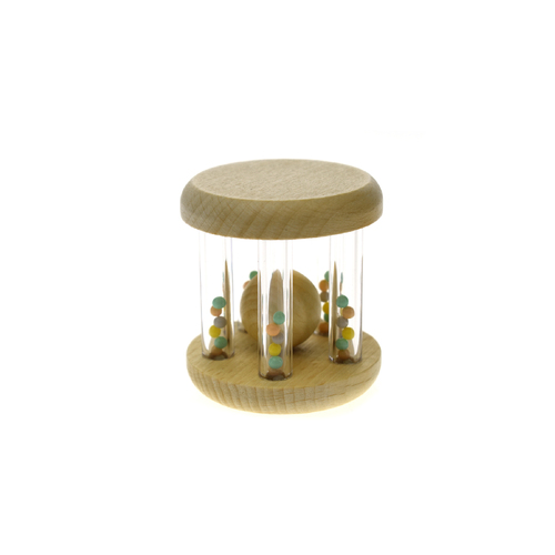 Kaper Kidz Calm & Breezy Wooden Rattle With Rainbow Bead