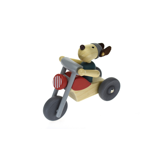 Kaper Kidz Retro Md Motorcycle With Cute Dog Rider Red Bike 12m+