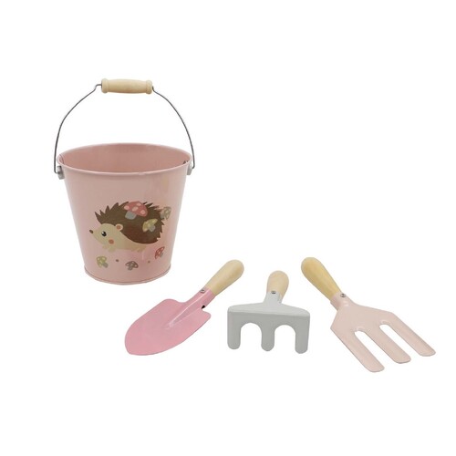 4pc Kaper Kidz Calm & Breezy Kids Garden Tool Set Pink 3yrs+