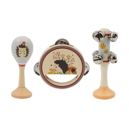 3pcs Kaper Kidz Calm & Breezy Hedgehog Wooden Musical Set 18m+
