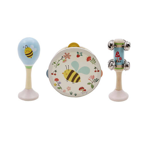 3pc Kaper Kidz Wooden Spring Insect Bee Music Set 18m+