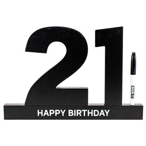 21th Black Signature Block With Silver Text Novelty