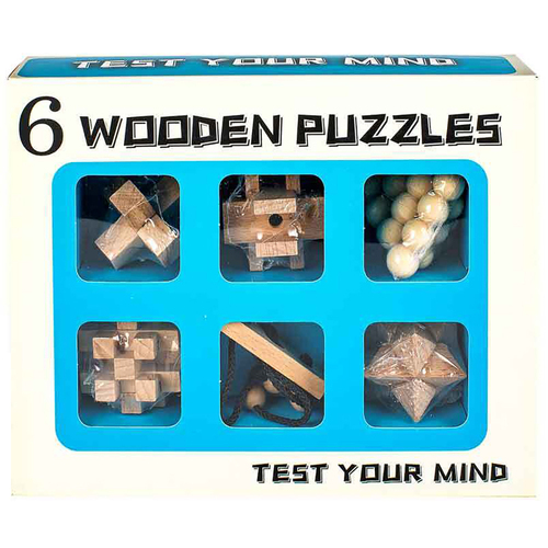 6pc Wooden 23 x 18cm Novelty Thinking All Ages Interactive Puzzle 3y+