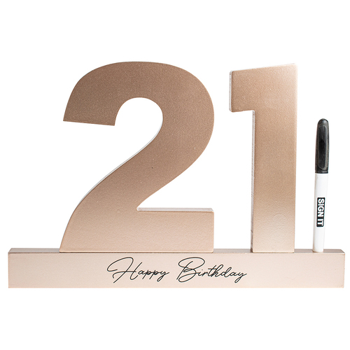 21st Rose Gold Signature Block Novelty Birthday Party Statue