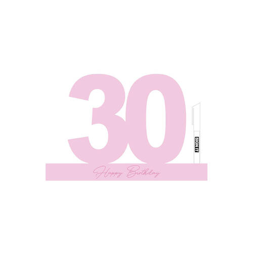 LMD 30 Fairy Floss Pink Signature Block Birthday Message