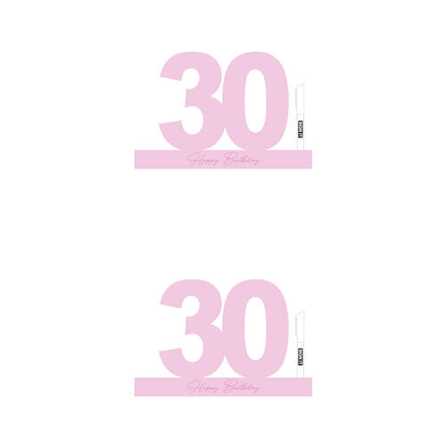 2PK LMD 30 Fairy Floss Pink Signature Block Birthday Message