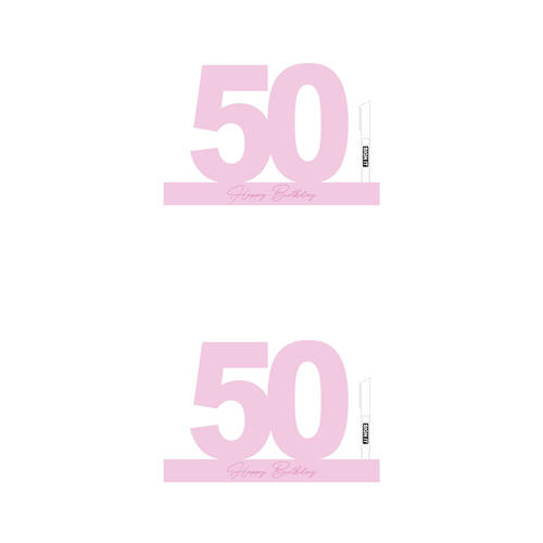 2PK LMD 50 Fairy Floss Pink Signature Block Birthday Message
