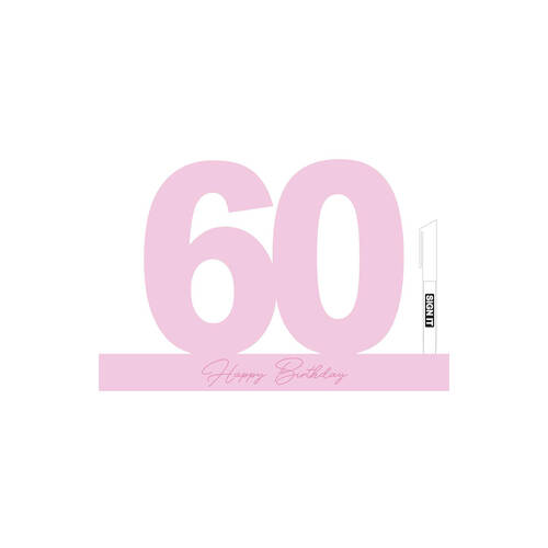 LMD 60 Fairy Floss Pink Signature Block Birthday Message