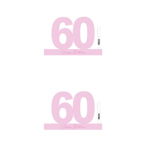 2PK LMD 60 Fairy Floss Pink Signature Block Birthday Message