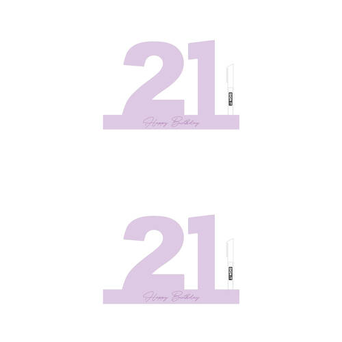 2PK LMD 21 Periwinkle Purple Signature Block Birthday Message