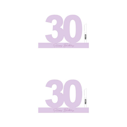 2PK LMD 30 Periwinkle Purple Signature Block Birthday Message