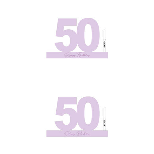 2PK LMD 50 Periwinkle Purple Signature Block Birthday Message