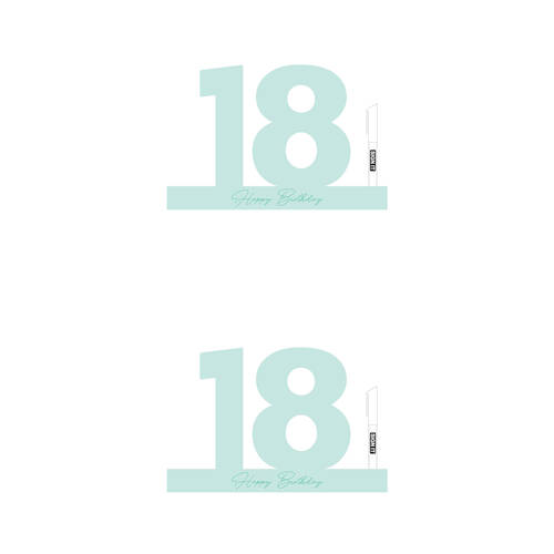 2PK LMD 18 Minty Green Signature Block Birthday Message