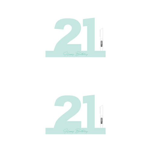 2PK LMD 21 Minty Green Signature Block Birthday Message