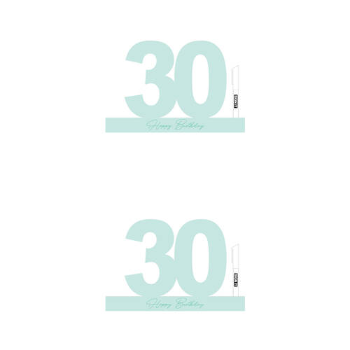 2PK LMD 30 Minty Green Signature Block Birthday Message
