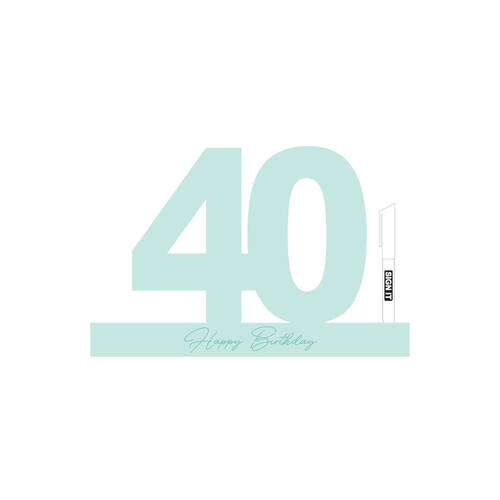 LMD 40 Minty Green Signature Block Birthday Message