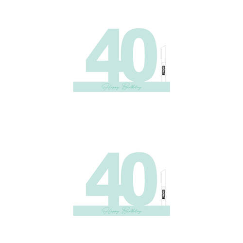 2PK LMD 40 Minty Green Signature Block Birthday Message