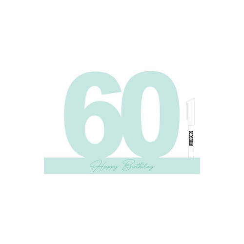 LMD 60 Minty Green Signature Block Birthday Message