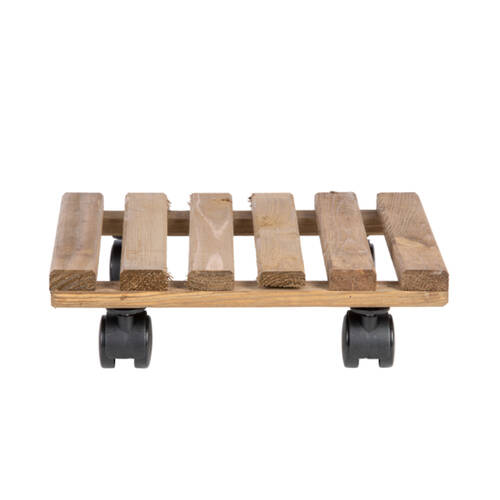 Esschert Design Square Aged Wood Plant Trolley Garden Outdoor Decor 29cm