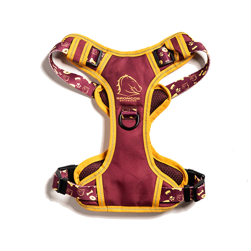 NRL Brisbane Broncos Pet Dog Padded Harness Adjustable Vest XL