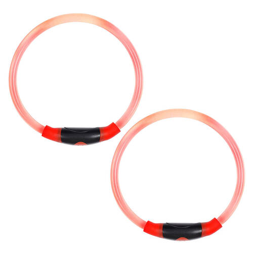 2PK Nite Ize NiteHowl LED Dog Safety Necklace - Red