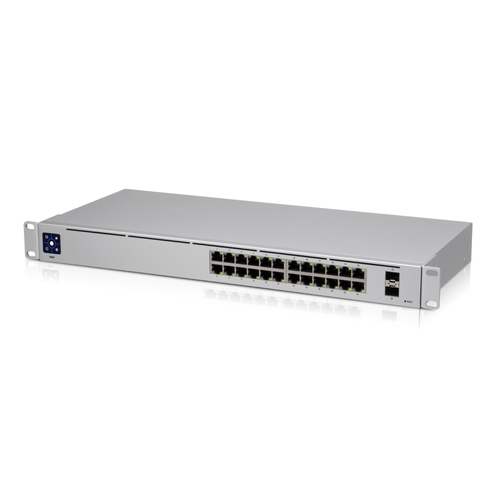 Ubiquiti UniFi 24 port Managed Gigabit Switch - 24x Gigabit Ethernet Ports, with 2xSFP - Touch Display - Fanless - GEN2